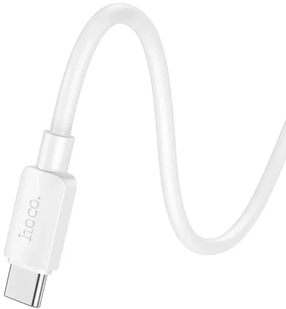Кабель USB C для зарядки и передачи данных 2.4A 1м совместим с смартфонами и планшетами Hoco X96 белый - изображение 3