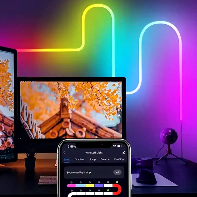 Світлодіодна LED стрічка 3 метри RGB з пультом USB для підсвічування WL-80 - Фото 2 Світлодіодна LED стрічка 3 метри RGB з пультом USB для підсвічування WL-80 - зображення 2