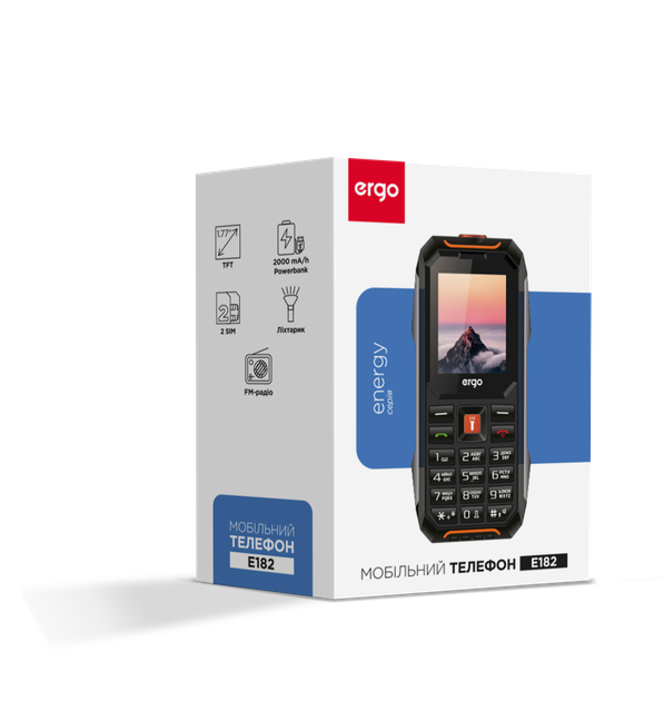 Мобільний телефон ERGO E182 Dual Sim Black orange (7216419) - изображение 4