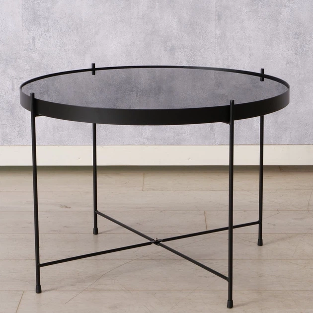 Столик кавовий Boltze 96618 Sherin зі скляною поверхнею Чорний (4066076397617) - зображення 3