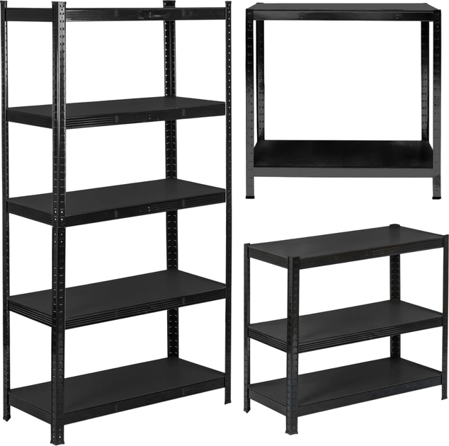 Стелаж металевий Humberg HR-851 180 x 90 x 40 см Чорний (5903890623449) - зображення 2