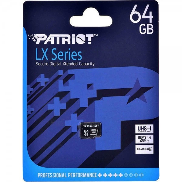 Карта пам'яті microSDXC (UHS-1) Patriot LX Series 64Gb class 10 (PSF64GMDC10) (433) - Фото 2 Карта пам'яті microSDXC (UHS-1) Patriot LX Series 64Gb class 10 (PSF64GMDC10) (433) - изображение 2