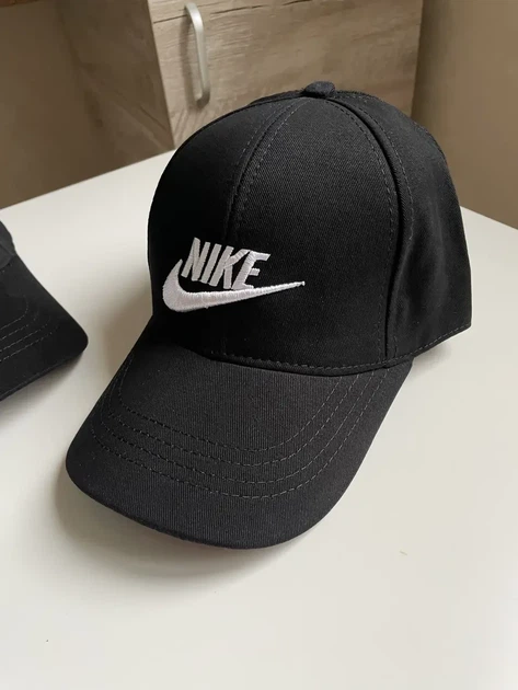 Бейсболка кепка Nike Найк черная с белым логотипом - изображение 2