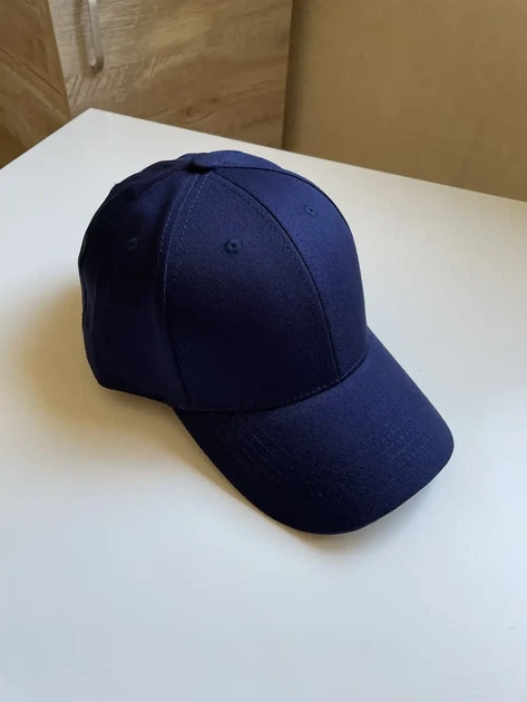 Бейсболка однотонная класическая синий one size - изображение 2