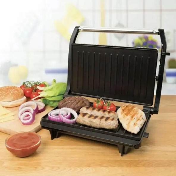 Гриль электрический прижимной Luma Bella LB-58022 антипригарное покрытие для мяса овощей сэндвичей 850Вт Черный с серым - изображение 2