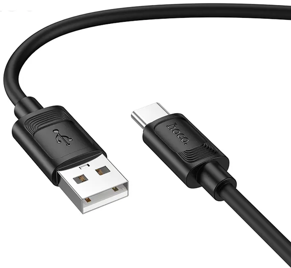 Кабель для зарядки Hoco X122 USB-A → Type-C силиконовый 1 м поддержка быстрой зарядки до 3 A Черный - изображение 2