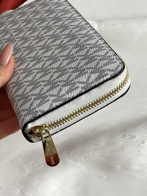 Жіночий гаманець Michael Kors еко-шкіра 8 відділів для карт білий 20×11 см (LUX1170) - изображение 2