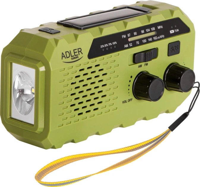 Odbiornik radiowy Adler AD 1197 solarne z korbką ręczną Green (5905575909367) - obraz 2