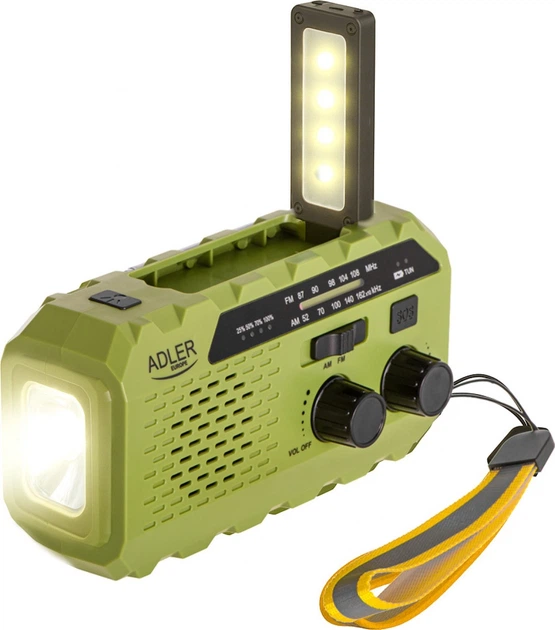 Odbiornik radiowy Adler AD 1197 solarne z korbką ręczną Green (5905575909367) - obraz 5