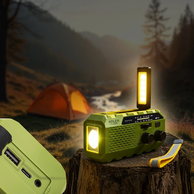 Odbiornik radiowy Adler AD 1197 solarne z korbką ręczną Green (5905575909367) - obraz 16