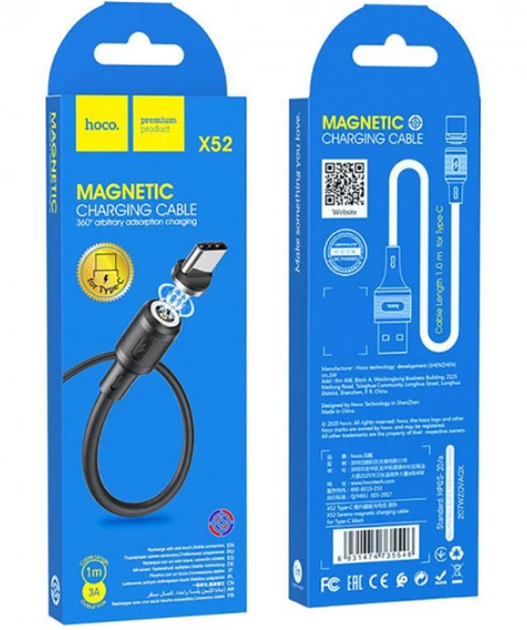 Кабель USB Hoco X52 Type-C магніт Black - зображення 2