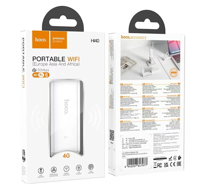 Мобильный Wi-Fi модем USB Hoco HI40 white - изображение 4