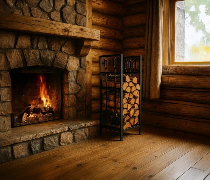 Stojak na drewno kominkowe Adler AD 6815 z zestawem narzędzi (5905575909404) - obraz 13