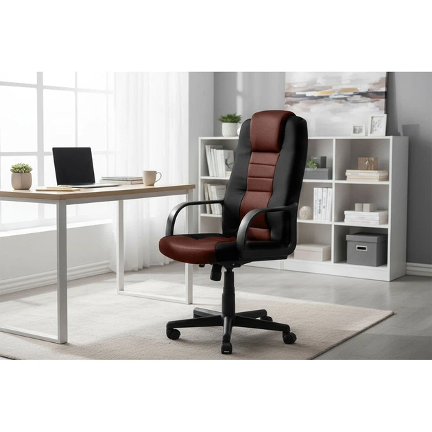 Fotel biurowy Sofotel 518B-BLACK-BROWN Czarny ‑ brązowy (5902041317350) - obraz 6