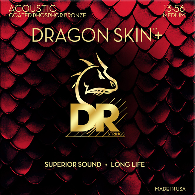 Струни для акустичної гітари DR DAP-13 Dragon Skin Coated 13/56 - Фото 1 Струни для акустичної гітари DR DAP-13 Dragon Skin Coated 13/56 - зображення 1