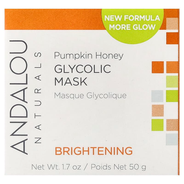 Гликолевая маска Andalou Naturals "Pumpkin Honey Glycolic Mask" осветляющая с тыквой и медом для улучшения цвета кожи и сияния (50 г / 1,7 унции) - изображение 2