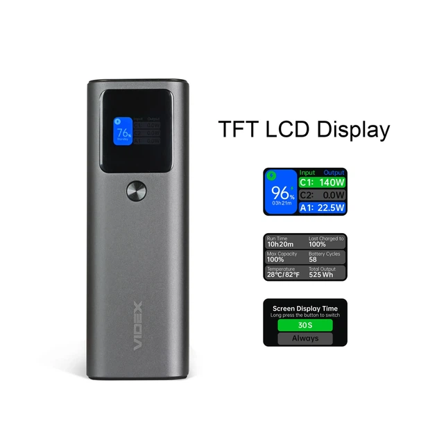 Повербанк 30000mAh VIDEX VPB-316 162W PD140W +Display 28608 - изображение 10