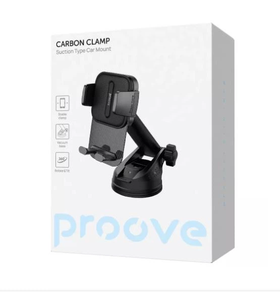 Автодержатель Proove Carbon Clamp Suction Type Car Mount Black - изображение 3
