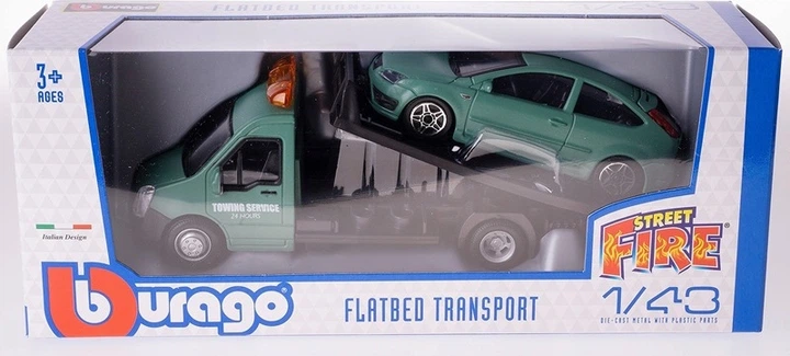 Набір Bburago Street Fire Ford Focus на евакуаторі 31404 (4893993013555) - зображення 2