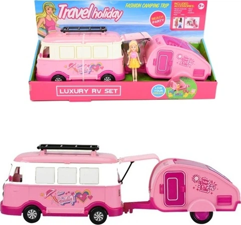 Ігровий набір Gazelo рожевий кемпер з причепом і лялькою 10 см G215328 (5900949485690) - зображення 2