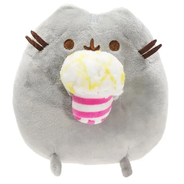 Комплект мягких игрушек 2Life Pusheen cat Кет Кот с пончиком 15х18 см и Кот с Попкорном 12х15 см Серый v-13443 - изображение 2