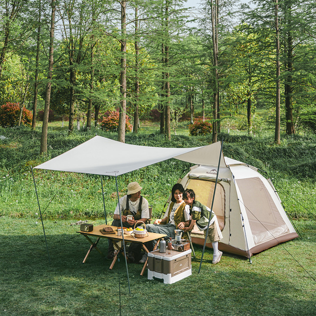 Палатка трехместная автоматическая с тентом Naturehike Ango Picnic CNK2450WS021, коричневая - Фото 5 Палатка трехместная автоматическая с тентом Naturehike Ango Picnic CNK2450WS021, коричневая - изображение 5