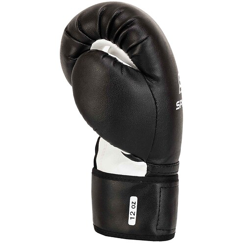 Перчатки боксерские на липучке искусственная кожа SPORTKO Черный 12oz - Фото 3 Перчатки боксерские на липучке искусственная кожа SPORTKO Черный 12oz - изображение 3