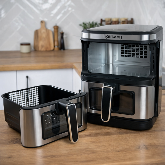 Аэрогриль Rainberg RB 2331 4800W с двумя чашами 7,5+7,5 л сенсорное управление - изображение 4