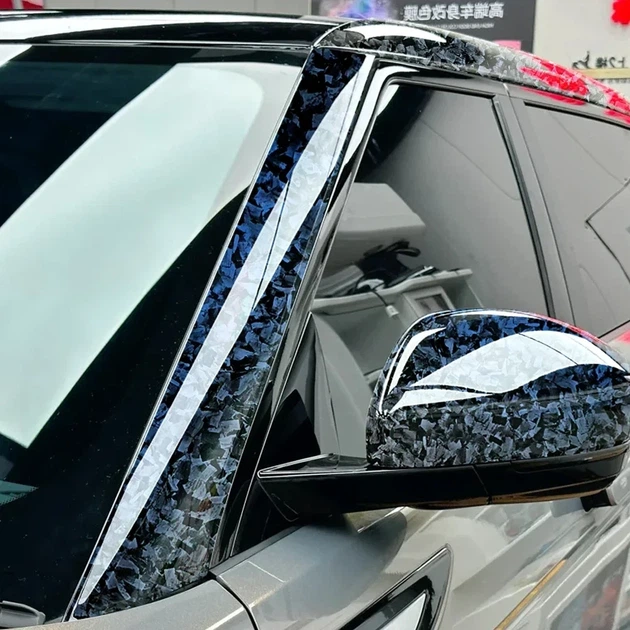 Защитная виниловая пленка для авто ширина 10 см длина 150 см Carbon Fiber Blue - изображение 6