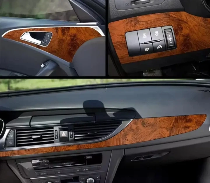 Виниловая пленка из углеродного волокна для авто ширина 30 см длина 120 см Wood Grain - изображение 5