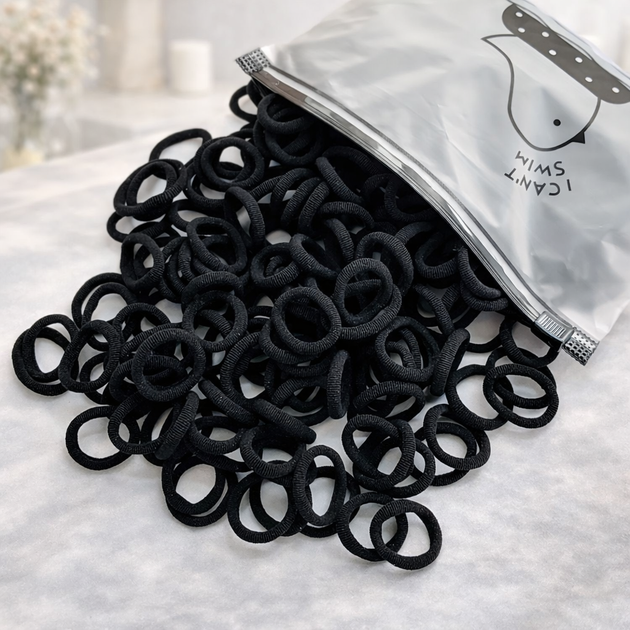 Резинки для волосся 100 шт. (чорні) - Фото 1 Резинки для волосся 100 шт. (чорні) - зображення 1