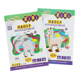 Папір кольоровий А4 14арк 7кольорів ZiBi KIDS Line 1909, двосторонній /ZB.1909/ - Фото 2 Папір кольоровий А4 14арк 7кольорів ZiBi KIDS Line 1909, двосторонній /ZB.1909/ - изображение 2