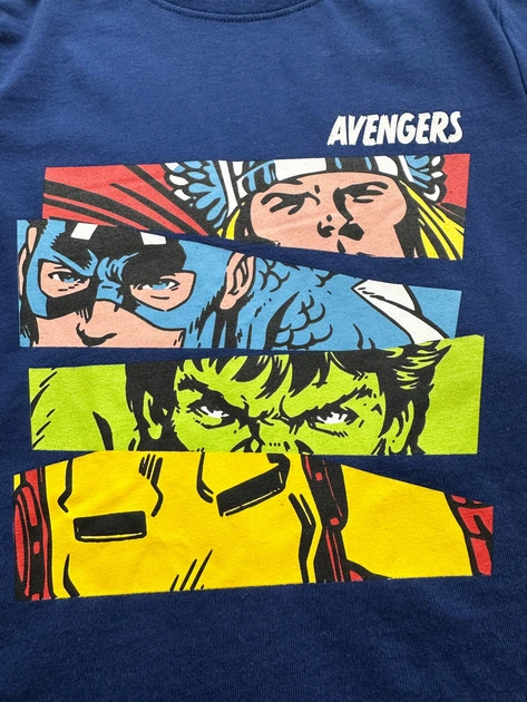 Піжама (домашній костюм) Primark футболка + шорти Marvel Avengers темно-синя-сіра, 5-6р., 116см - Фото 3 Піжама (домашній костюм) Primark футболка + шорти Marvel Avengers темно-синя-сіра, 5-6р., 116см - изображение 3