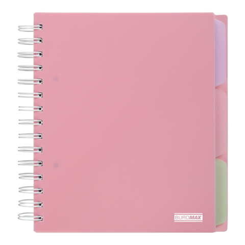 Блокнот BUROMAX B5 на спір. пласт. обкл. з розділ. 120арк. PASTEL 24355912-10 рожевий (48) /BM.24355912-10/ - Фото 1 Блокнот BUROMAX B5 на спір. пласт. обкл. з розділ. 120арк. PASTEL 24355912-10 рожевий (48) /BM.24355912-10/ - изображение 1
