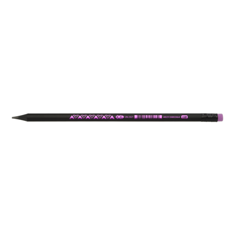 Олівець графітовий ZiBi 2321 HB BLACK DECOR з резинкою, трикутний пластиковий (144) /ZB.2321/ - зображення 9