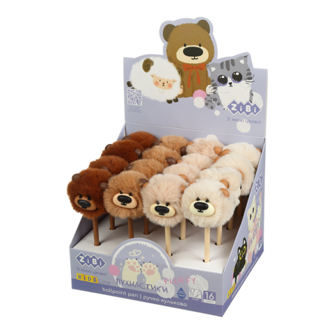Ручка кулькова ZiBi KIDS Line 2019 FLUFFY BIG BEAR 0,7 мм синя (16) /ZB.2019/ - Фото 1 Ручка кулькова ZiBi KIDS Line 2019 FLUFFY BIG BEAR 0,7 мм синя (16) /ZB.2019/ - зображення 1