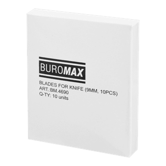 Леза для ножів 9мм BUROMAX 4690 (10 лез в уп.) (10) /BM.4690/ - зображення 2