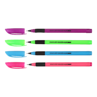 Ручка масляна BUROMAX 8355-01 Sonata grip синя, тригр. (12) /BM.8355-01/ - Фото 3 Ручка масляна BUROMAX 8355-01 Sonata grip синя, тригр. (12) /BM.8355-01/ - изображение 3