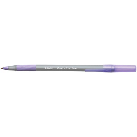 Ручка кулькова BIC Round Stic фіолетова (40) /bc920412/ - изображение 2