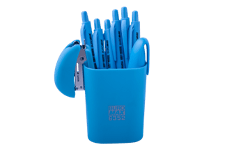Підставка для ручок BUROMAX 6352-14 RUBBER TOUCH блакитна /BM.6352-14/ - Фото 4 Підставка для ручок BUROMAX 6352-14 RUBBER TOUCH блакитна /BM.6352-14/ - изображение 4