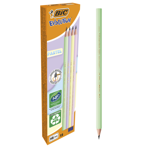Олівець графітовий BIC Evolution Pastel HB, пластиковий (12) /bc518307/ - Фото 3 Олівець графітовий BIC Evolution Pastel HB, пластиковий (12) /bc518307/ - изображение 3