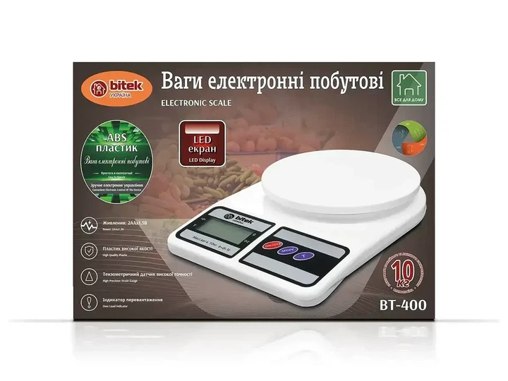 Весы электронные бытовые 10кг BITEK BT-400, кухонные весы - изображение 2