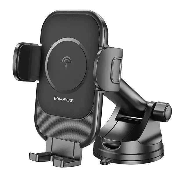 Держатель для телефона в машину Borofone BH203 Blue Charm Wireless, автодержатель подставка для телефона с беспроводной зарядкой - Фото 5 Держатель для телефона в машину Borofone BH203 Blue Charm Wireless, автодержатель подставка для телефона с беспроводной зарядкой - изображение 5