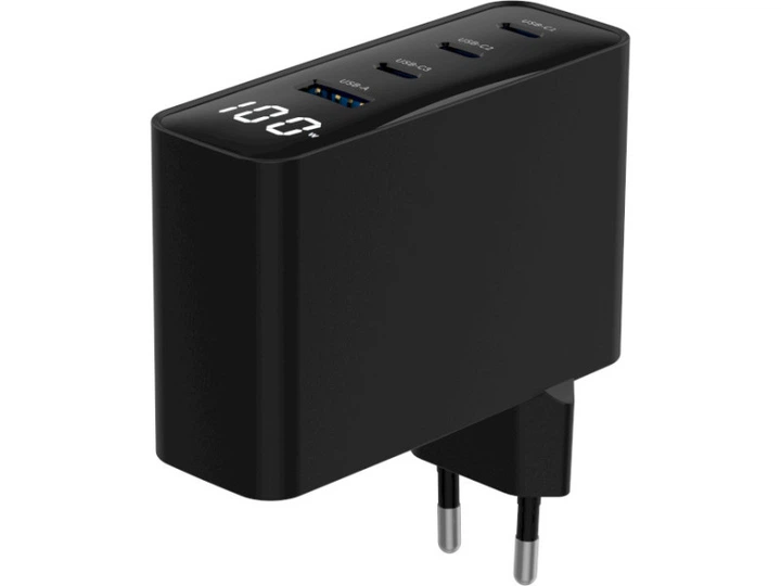 Мережевий зарядний пристрій Gembird GaN 100W Black (TA-UC-PDQC100LCD-01-BK) - Фото 4 Мережевий зарядний пристрій Gembird GaN 100W Black (TA-UC-PDQC100LCD-01-BK) - изображение 4