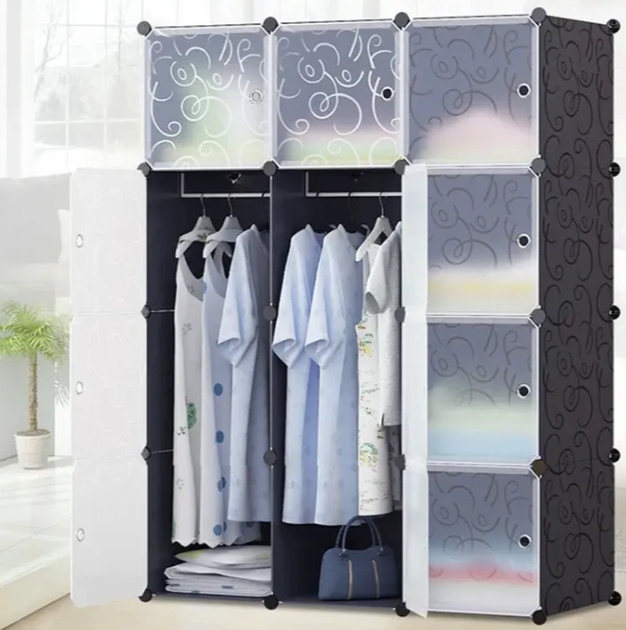 Шафа складана Storage Cube Cabinet МР 312-62 пластикова Чорний - зображення 7