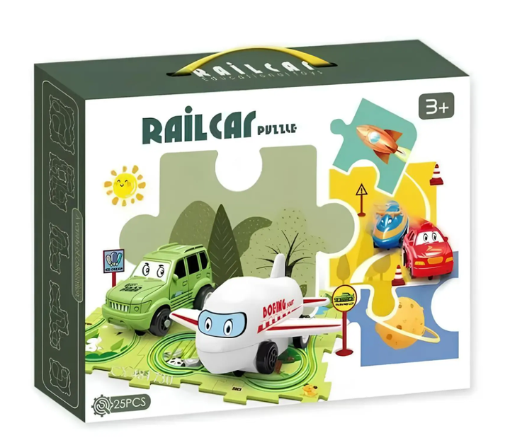 Развивающая игрушка-пазл 5PCS Rail Car желтый - Фото 5 Развивающая игрушка-пазл 5PCS Rail Car желтый - изображение 5