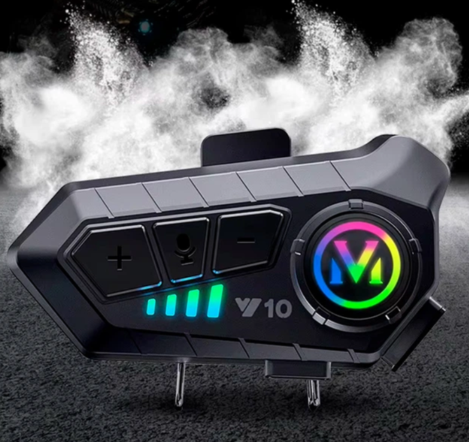 Мотогарнитура Y10 на шлем с мягким микрофоном и Bluetooth 5.3, беспроводная, черный - изображение 7