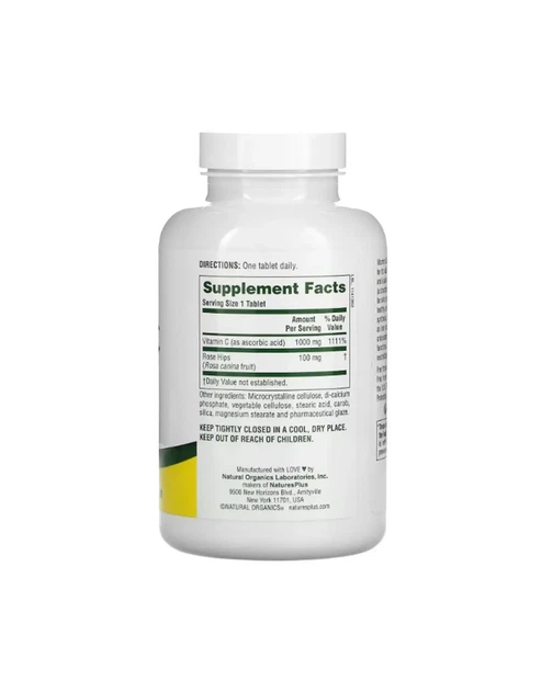 Витамин C с шиповником Nature's Plus 1000 мг - 180 таб 097467022904 - изображение 2