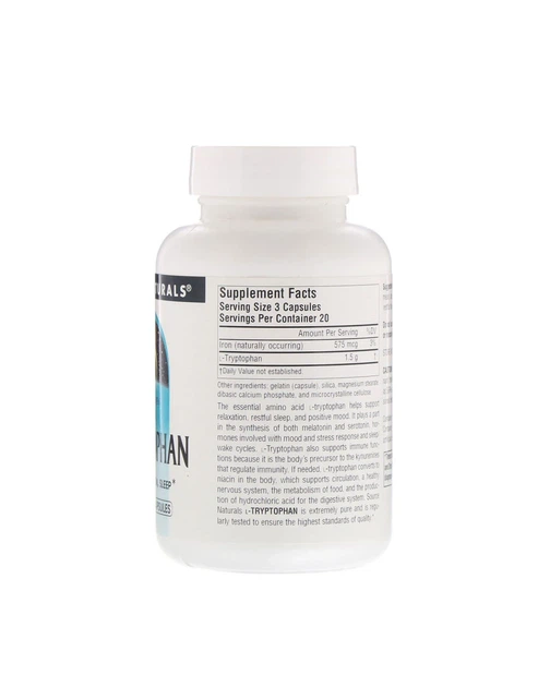 L-триптофан Source Naturals 500 мг - 60 кап 20190163 - зображення 2