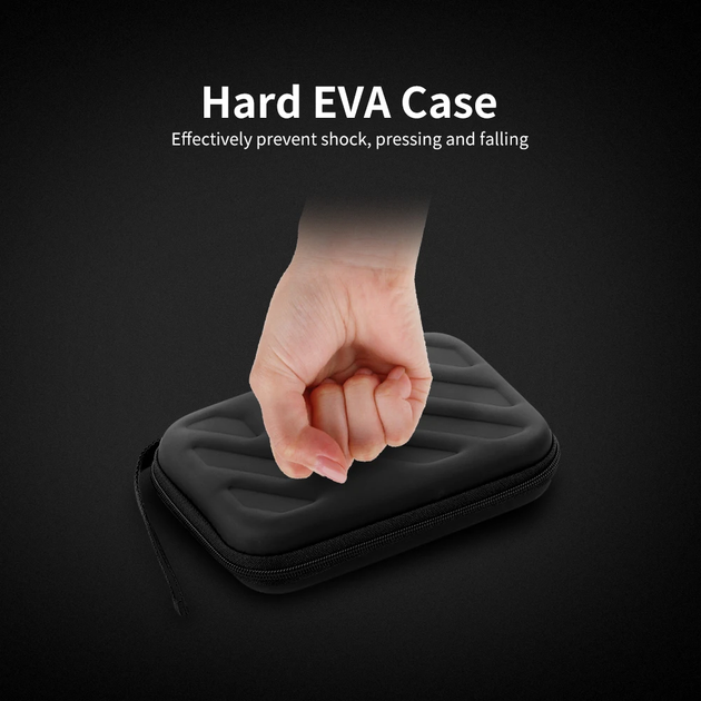 Ударостійкий чохол EVA для жорсткого HDD/SSD диска 2,5" водонепроникний Чорний (EVACaseBlack) - изображение 10